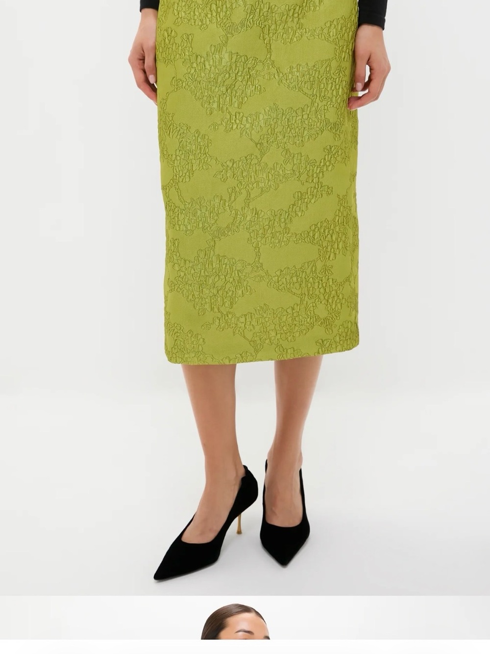 Tuckernuck Lime Green Textured Pencil Skirt